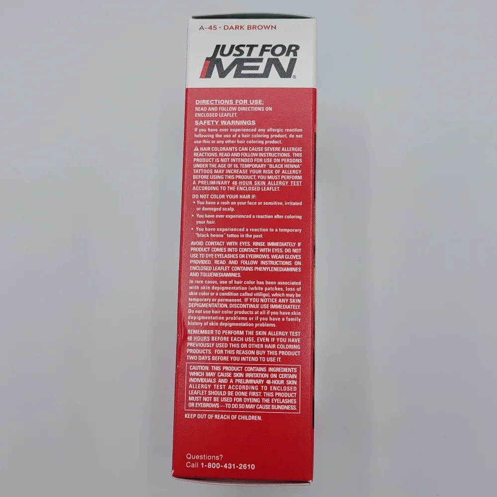 Just For Men Easy Comb-in Color Permanent Hair Dye Gray Coverage Dark Brown A-45
